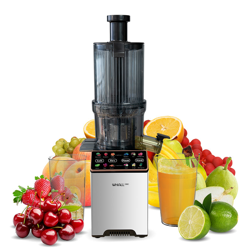 WhallPro Slow Masticating Juice - Cold Press Juicer Machines with Touchscreen,Reverse Function, Soft & Hard Produce, Quiet Motor