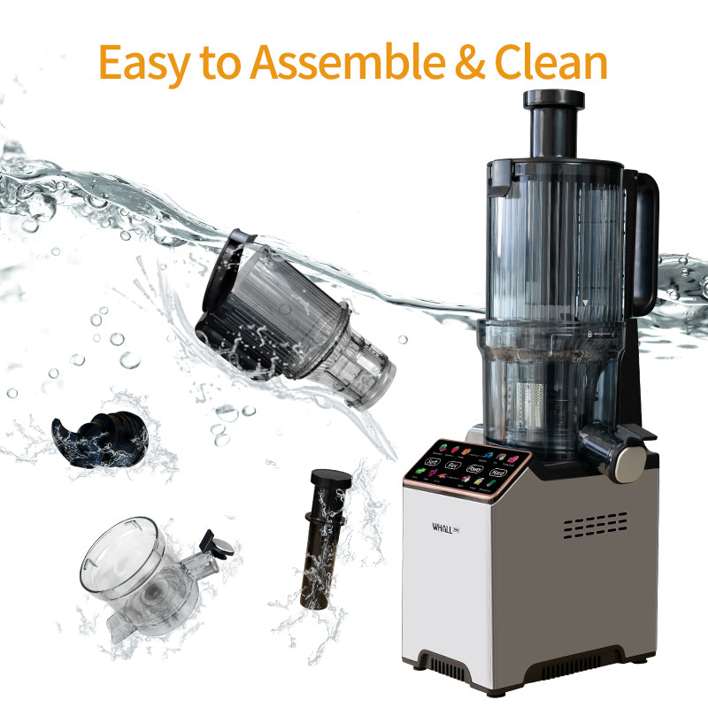 WhallPro Slow Masticating Juice - Cold Press Juicer Machines with Touchscreen,Reverse Function, Soft & Hard Produce, Quiet Motor