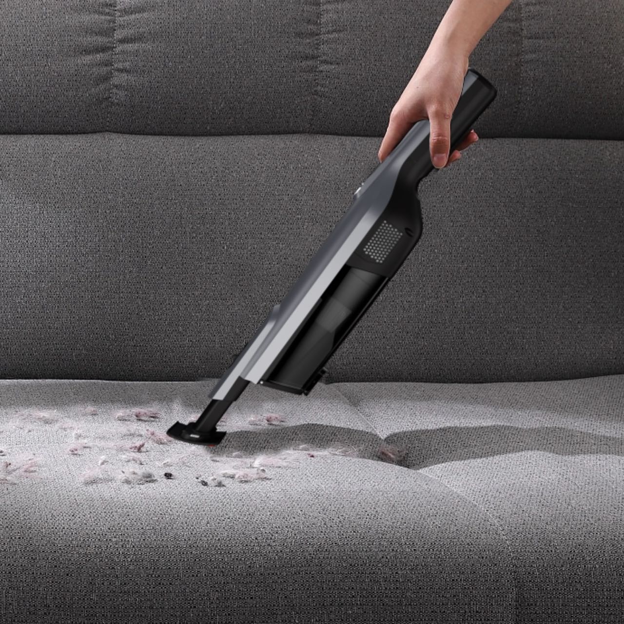 WhallPro® Cordless Handheld Vacuum Cleaner, Lightweight, Rechargeable, LED Light, Powerful Suction, with Charging Dock for Home, Office, Car - Gray