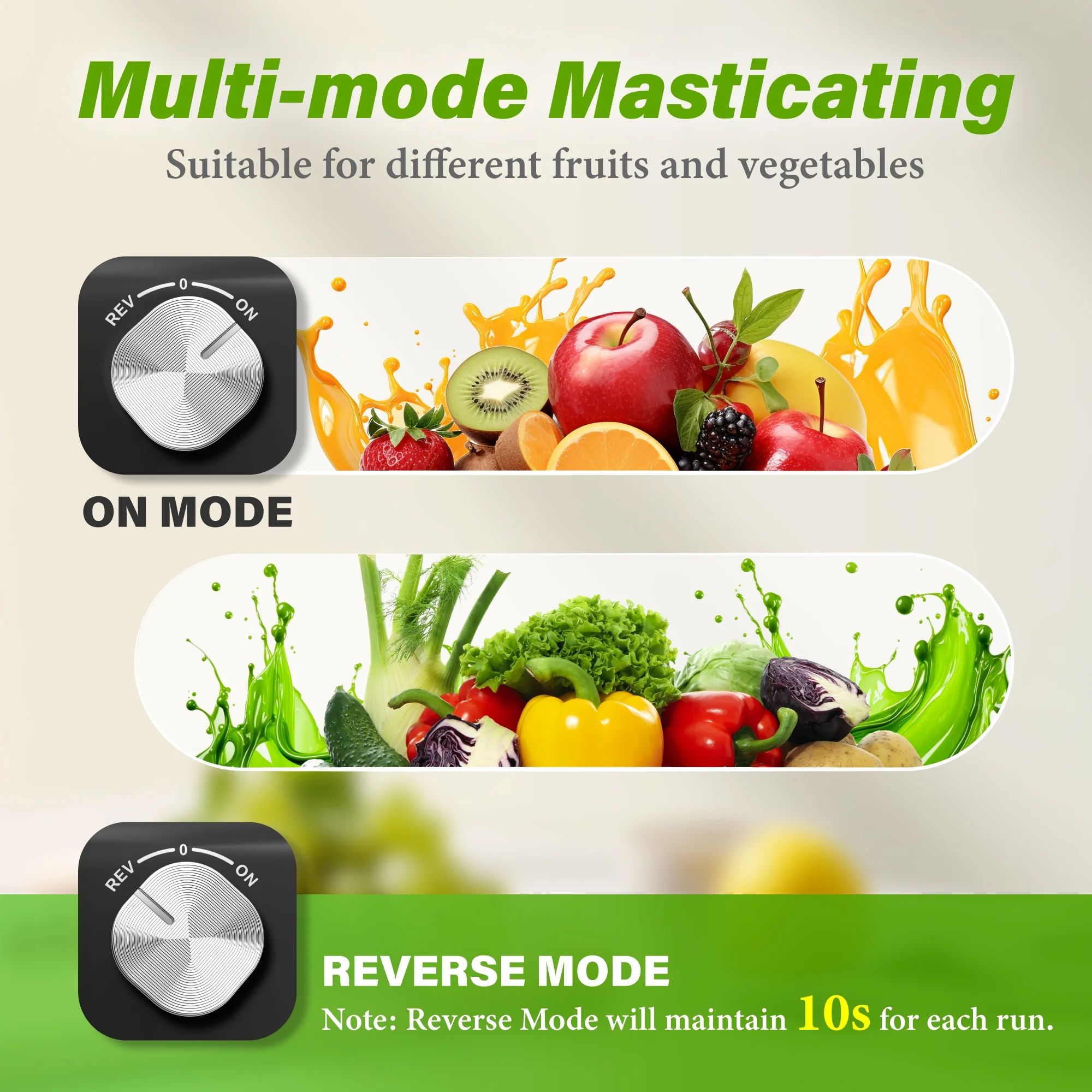 WhallPro® Cold Press Juicer, Masticating Juicer Vegetable and Fruit, Juicers with Quiet Motor & Reverse Function, Easy to Clean with Brush