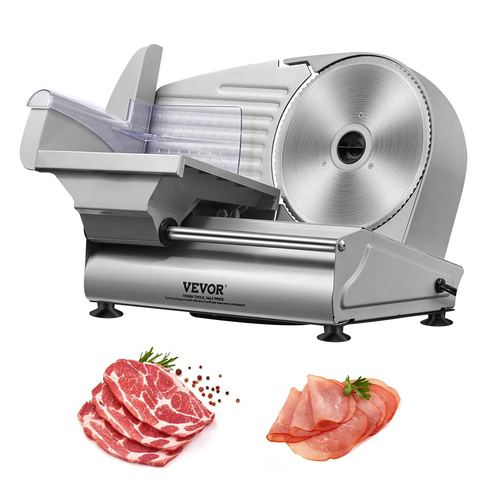 NEW Meat Slicer, 7.5 inch Electric Deli Food Slicer, 180W Meat Cutter with a Premium SUS420 Blade, 0-0.6 inch Adjustable Thickness, Food Slicer Machine for Meat, Hard Bread and Cheese, Home Use