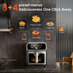 WhallPro 6QT All-Stainless Air Fryer, 8-in-1 Hot Oven with Digital LED Touchscreen & Visible Window