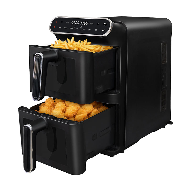 WhallPro® 11L Dual Basket Air Fryer – Independent Cook, Visible Windows, One-Touch Smart Control