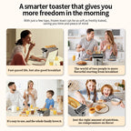 WhallPro® Stainless Steel Smart Toaster, 2 Slice | Projection Touchscreen, 1.5" Extra-Wide Slots, Digital Timer, Reheat & Defrost, Warming Rack, Removable Crumb Tray