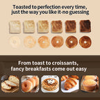 WhallPro® Stainless Steel Smart Toaster, 2 Slice | Projection Touchscreen, 1.5" Extra-Wide Slots, Digital Timer, Reheat & Defrost, Warming Rack, Removable Crumb Tray