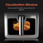 WhallPro 6QT All-Stainless Air Fryer, 8-in-1 Hot Oven with Digital LED Touchscreen & Visible Window
