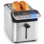 WhallPro® Stainless Steel Smart Toaster, 2 Slice | Projection Touchscreen, 1.5" Extra-Wide Slots, Digital Timer, Reheat & Defrost, Warming Rack, Removable Crumb Tray