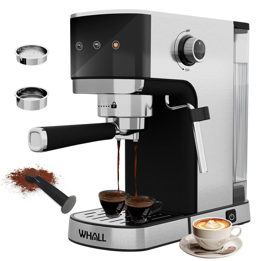 WhallPro® Touchscreen Espresso Machine 20 Bar，Espresso Coffee Maker with Milk Frother Steam Wand, Stainless Steel Coffee Machine with Removable Water Tank New