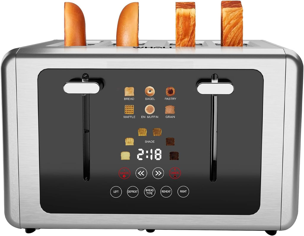 WhallPro® Cold Press Juicer & 4-Slice Touchscreen Toaster Combo Set