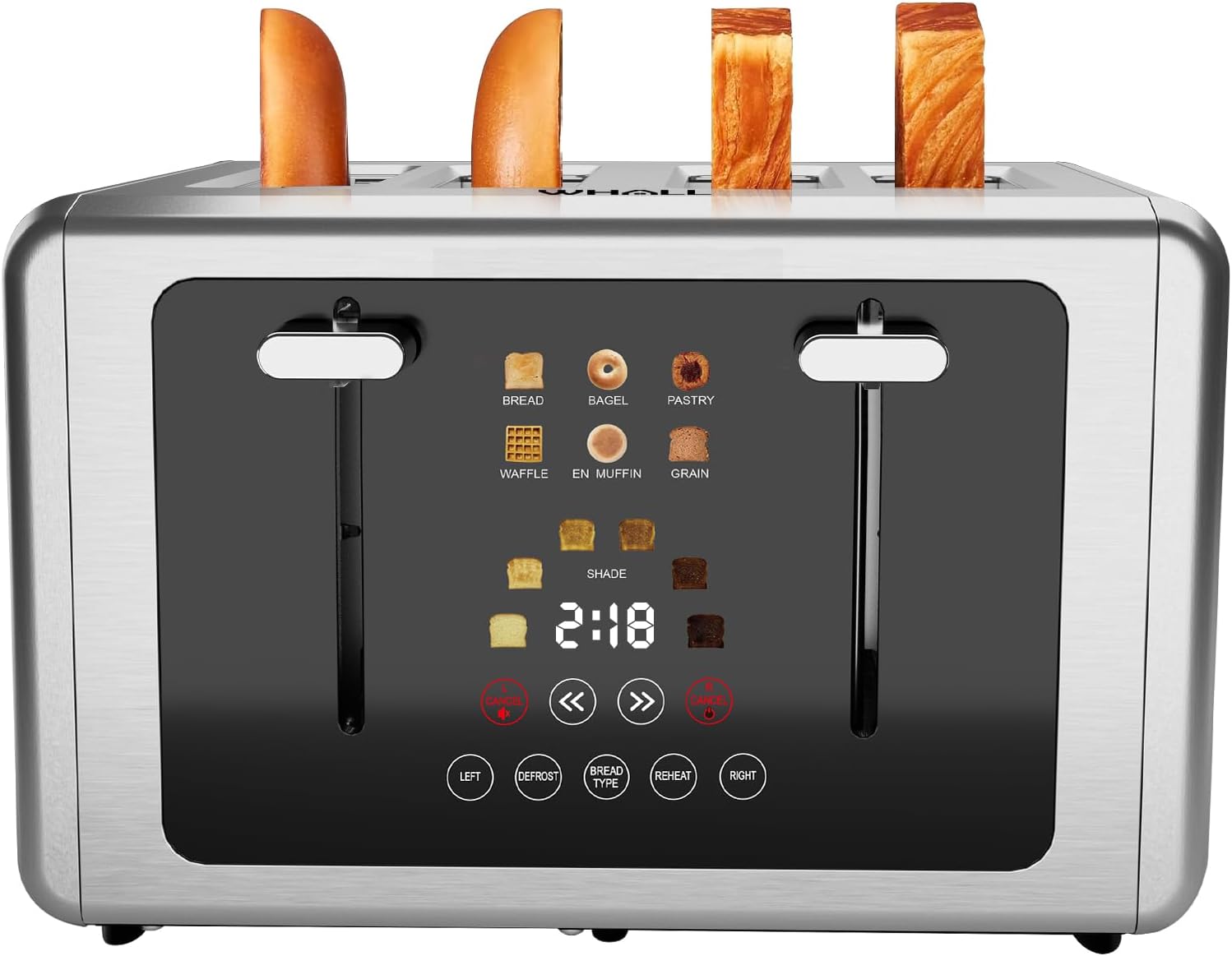 WhallPro® Cold Press Juicer & 4-Slice Touchscreen Toaster Combo Set