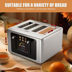 WhallPro® Touch Screen Toaster 2 & 4 Slice | Stainless Steel, Digital Timer, Sound | 6 Bread Types & Shades