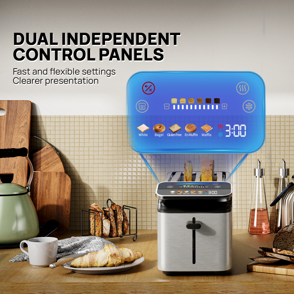 WhallPro® Cold Press Juicer & Smart 2-Slice Toaster Combo Set