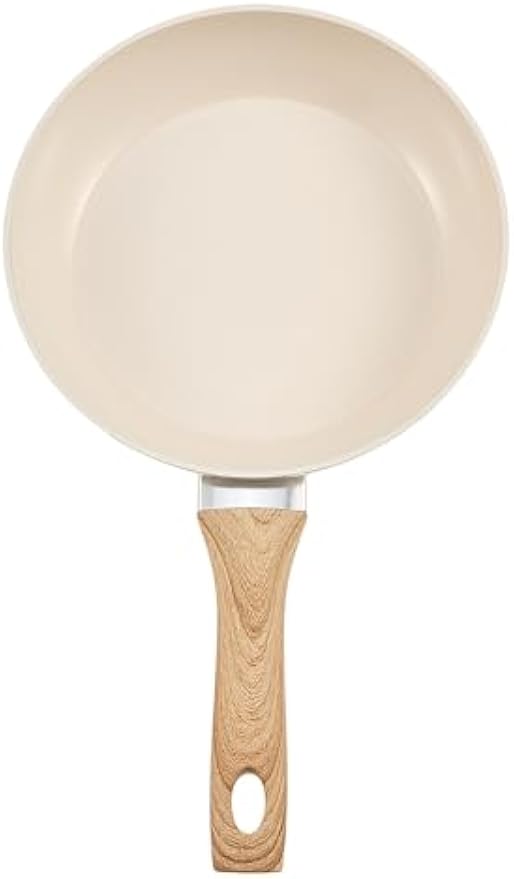 NEW Frying Pan Skillet, Aluminum Egg Fry Pans, 3 Piece (8, 9.5, 11 in), Nonsitck Ceramic Heavy-Duty Skillets with Heat-Resistant Handle, Chef's Kitchen Cookware for Gas, Electric, Induction, Beige