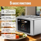 WhallPro® Cold Press Juicer & 4-Slice Touchscreen Toaster Combo Set
