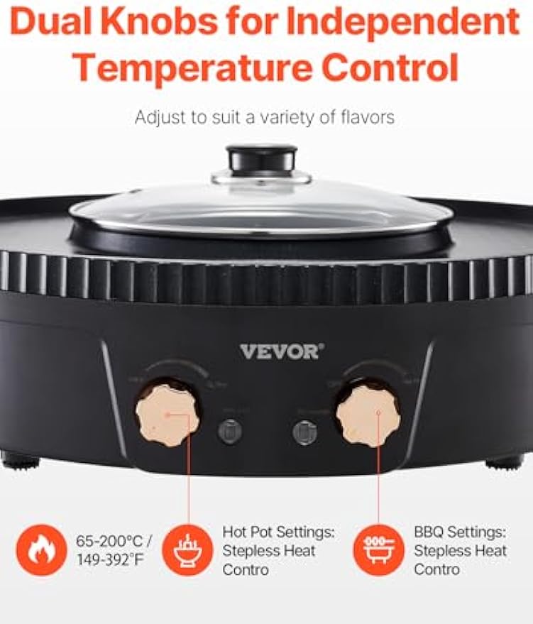NEW Hot Pot with Grill, 1800W 2-in-1 Electric Smokeless Grill and Hot Pot, Korean BBQ Shabu Shabu Hotpot with Separate Dual Temperature Control, Non-stick Pan, for 2-8 People Family Dining