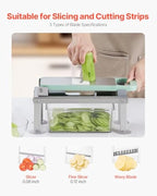 NEW Vegetable Chopper Mandoline Slicer, All-in-1 Food Veggie Cutter with 9 Stainless Steel Blades, Cheese Grater Onion Potato Dicer with Container,Salad Spiralizer Kitchen Gadgets&Essentials