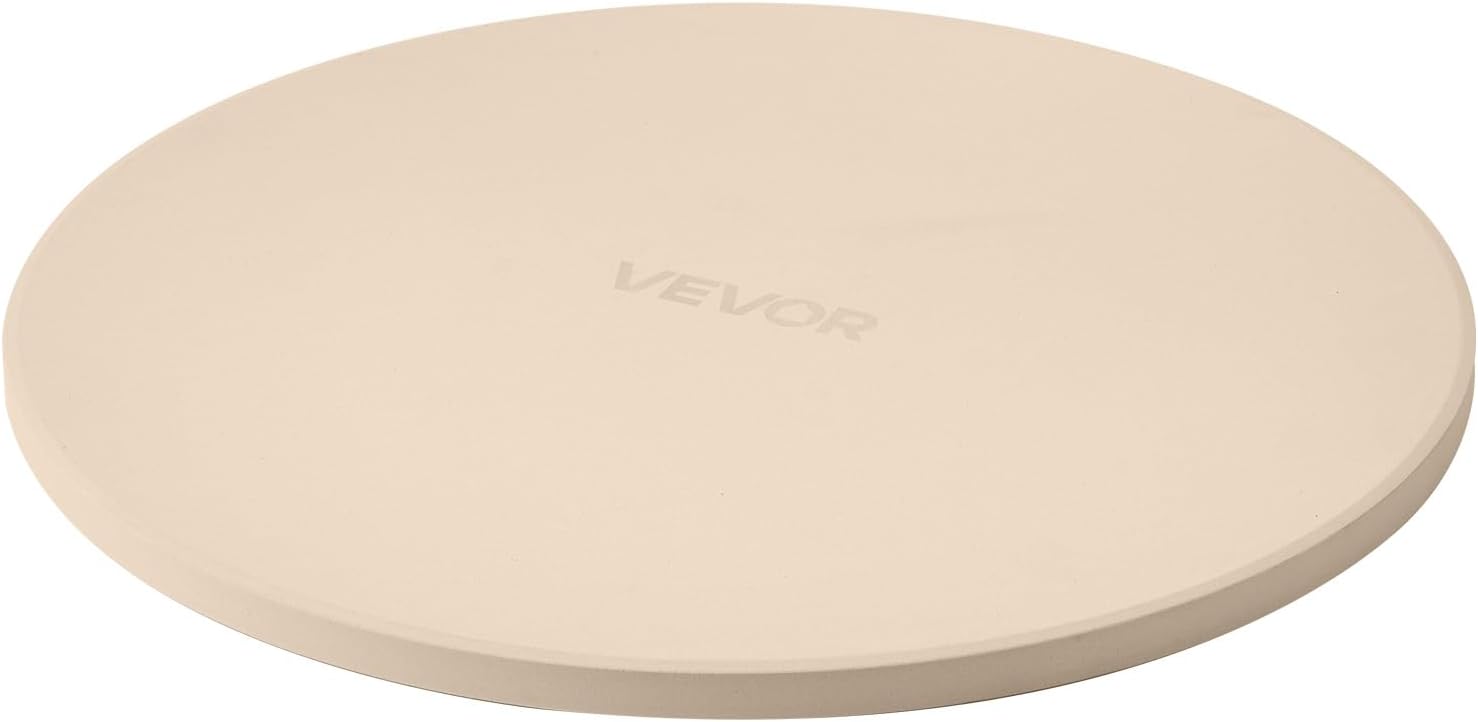 NEW Pizza Stone, 15 in Round Pizza Stone, 0.67 in Large Cordierite Baking-Stone with Metal Peel, Scrape, 1450℉ Heat-Resistant Cooking Stones, for Kitchen Oven, Baking Pizzas, BBQ Grilling