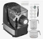 NEW Electric Pasta Maker, 150W Automatic Noodle Maker Machine with 8 Pasta Shapes, 4 Intelligent Modes, 500g Flour Capacity Pasta Maker Machine with Measuring Cups, Cleaning Brush for Home Kitchen