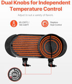 NEW Hot Pot with Grill, 2200W 2-in-1 Electric Smokeless Grill and Hot Pot, Korean BBQ Shabu Shabu Hotpot with Separate Dual Temperature Control, Non-stick Pan, for 1-6 People Family Dinning