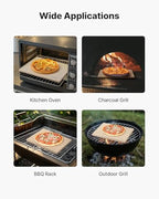 NEW Pizza Stone, 16 x 14 x 0.6 Inch Rectangular Cordierite Pizza Stone, Large Baking-Stone with Scraper, 1450℉ Heat-Resistant Cordierite Cooking Stones for Kitchen Bake Oven, BBQ Grill