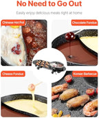 NEW Hot Pot with Grill, 2200W 2-in-1 Electric Smokeless Grill and Hot Pot, Korean BBQ Shabu Shabu Hotpot with Separate Dual Temperature Control, Non-stick Pan, for 1-6 People Family Dinning