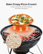 NEW Pizza Stone, 16 x 14 x 0.6 Inch Rectangular Cordierite Pizza Stone, Large Baking-Stone with Scraper, 1450℉ Heat-Resistant Cordierite Cooking Stones for Kitchen Bake Oven, BBQ Grill