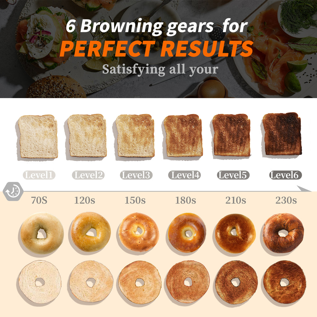 WhallPro® Touch Screen Toaster 2 & 4 Slice | Stainless Steel, Digital Timer, Sound | 6 Bread Types & Shades