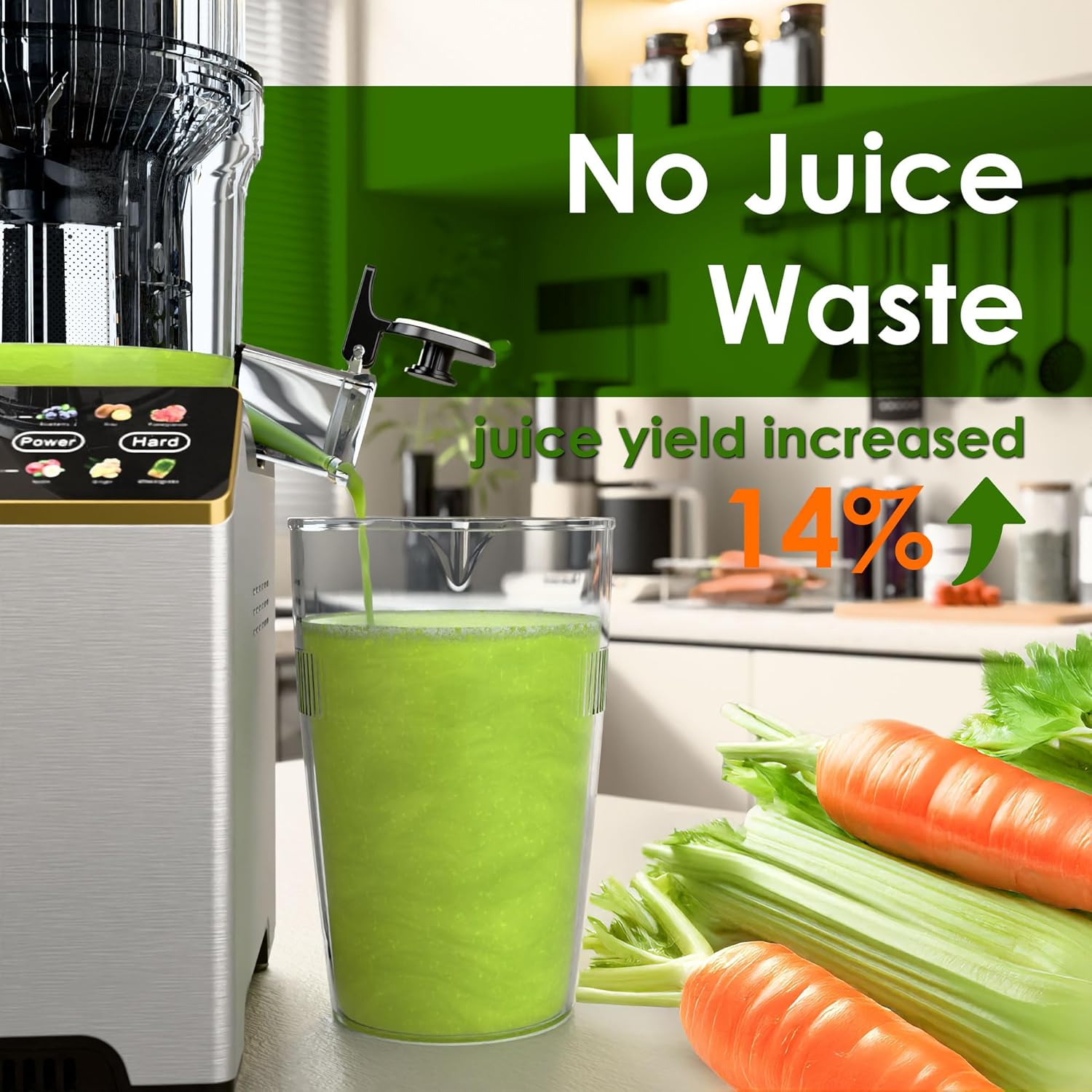 WhallPro® Cold Press Juicer Machine with Touchscreen, Slow Masticating Machines with 4.5" Extra Large Feed Chute, Reverse Function, Soft & Hard Models
