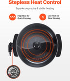 NEW Electric Hot Pot, 1360W 5 L Double-flavor Shabu Shabu Pot, Non-Stick Electric Cooker with Divider, Clear Glass Lid, Temperature control, Chinese Hotpot for 6-10 People Family Dinning & Party