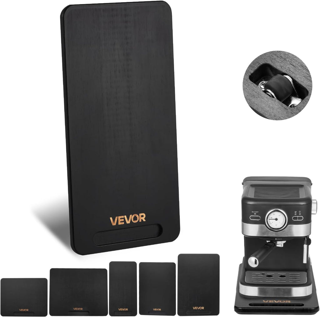 NEW  Appliance Slider, Small 14.5 x 7.5-inch, Rolling Sliding Tray with Silent Rubber Wheels & Hollow Handle, Easy to Clean, Appliance Rolling Tray for Coffee Maker, Kitchen Countertop, Black