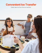 NEW Nugget Ice Maker, 37lbs/24H, with Self Cleaning, with Ice Scoop and Basket, Stainless Steel Ice Machine with Convenient Ice Transfer for Home Kitchen Office