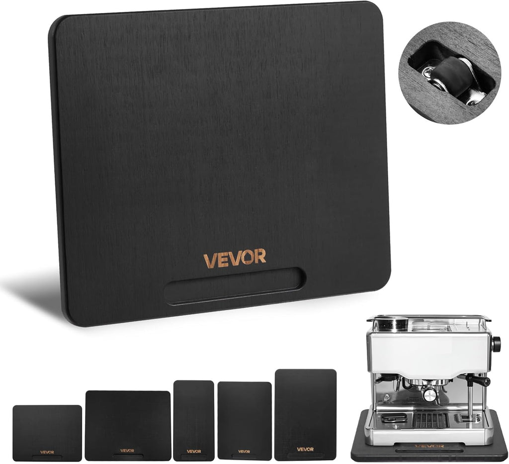 NEW  Appliance Slider, Small 14.5 x 7.5-inch, Rolling Sliding Tray with Silent Rubber Wheels & Hollow Handle, Easy to Clean, Appliance Rolling Tray for Coffee Maker, Kitchen Countertop, Black