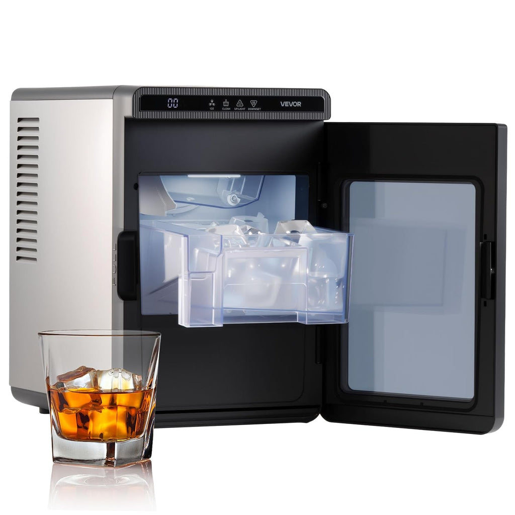 NEW Countertop Ice Maker, 22 lbs per Day, Self-Cleaning Portable Machine with Tong, Drawer-Style Ice Access, Ice-Making Machine with Large Square Cubes, for Home, Kitchen, Office, Bar & Party