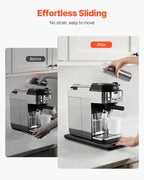 NEW  Appliance Slider, Small 14.5 x 7.5-inch, Rolling Sliding Tray with Silent Rubber Wheels & Hollow Handle, Easy to Clean, Appliance Rolling Tray for Coffee Maker, Kitchen Countertop, Black