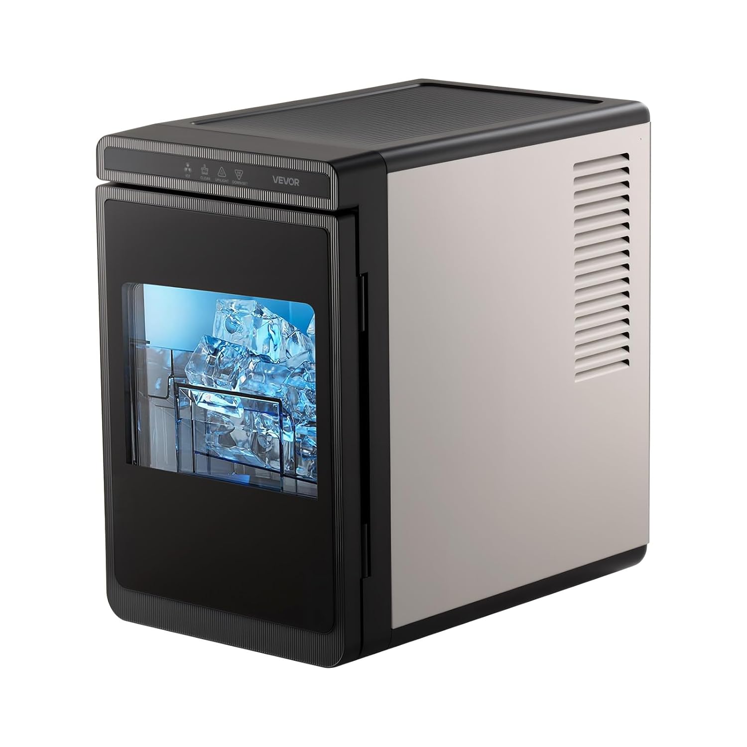 NEW Countertop Ice Maker, 22 lbs per Day, Self-Cleaning Portable Machine with Tong, Drawer-Style Ice Access, Ice-Making Machine with Large Square Cubes, for Home, Kitchen, Office, Bar & Party