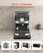 NEW  Appliance Slider, Small 14.5 x 7.5-inch, Rolling Sliding Tray with Silent Rubber Wheels & Hollow Handle, Easy to Clean, Appliance Rolling Tray for Coffee Maker, Kitchen Countertop, Black