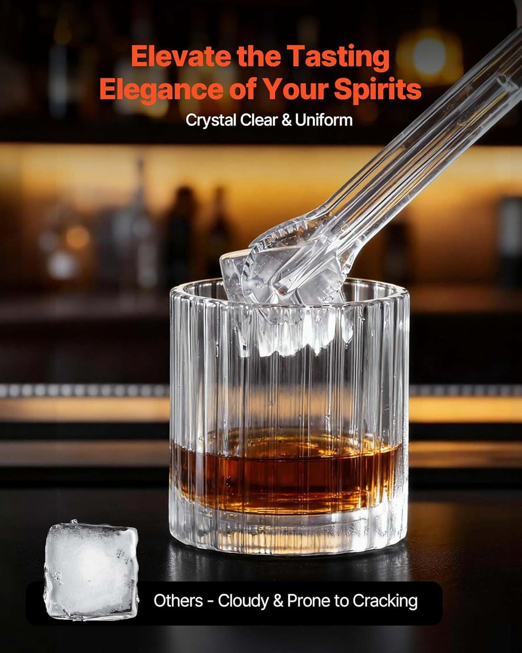 NEW Countertop Ice Maker, 22 lbs per Day, Self-Cleaning Portable Machine with Tong, Drawer-Style Ice Access, Ice-Making Machine with Large Square Cubes, for Home, Kitchen, Office, Bar & Party