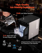 NEW Countertop Ice Maker, 22 lbs per Day, Self-Cleaning Portable Machine with Tong, Drawer-Style Ice Access, Ice-Making Machine with Large Square Cubes, for Home, Kitchen, Office, Bar & Party