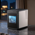 NEW Countertop Ice Maker, 22 lbs per Day, Self-Cleaning Portable Machine with Tong, Drawer-Style Ice Access, Ice-Making Machine with Large Square Cubes, for Home, Kitchen, Office, Bar & Party