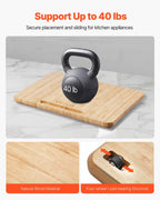 NEW Appliance Slider, Medium 10.5 x 13-inch, Rolling Sliding Tray with Rubber Wheels & Hollow Handle, Easy to Clean, Appliance Rolling Tray for Coffee Maker, Kitchen Countertop, Natural Wood