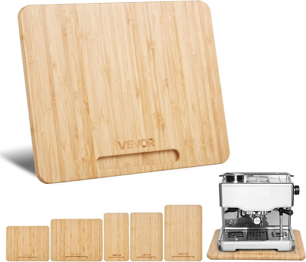 NEW Appliance Slider, Medium 10.5 x 13-inch, Rolling Sliding Tray with Rubber Wheels & Hollow Handle, Easy to Clean, Appliance Rolling Tray for Coffee Maker, Kitchen Countertop, Natural Wood