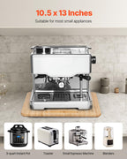 NEW Appliance Slider, Medium 10.5 x 13-inch, Rolling Sliding Tray with Rubber Wheels & Hollow Handle, Easy to Clean, Appliance Rolling Tray for Coffee Maker, Kitchen Countertop, Natural Wood