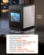 NEW Countertop Ice Maker, 22 lbs per Day, Self-Cleaning Portable Machine with Tong, Drawer-Style Ice Access, Ice-Making Machine with Large Square Cubes, for Home, Kitchen, Office, Bar & Party