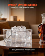 NEW Countertop Ice Maker, 22 lbs per Day, Self-Cleaning Portable Machine with Tong, Drawer-Style Ice Access, Ice-Making Machine with Large Square Cubes, for Home, Kitchen, Office, Bar & Party