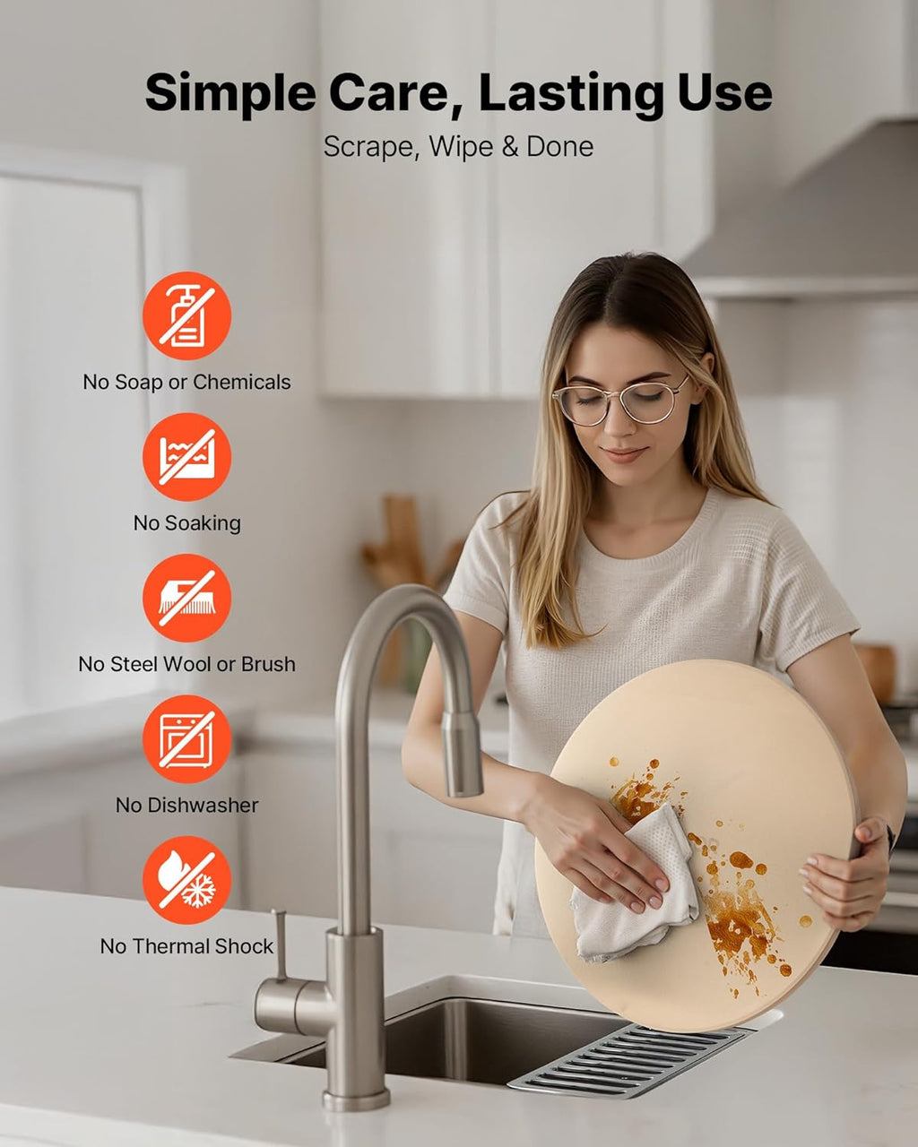 NEW Pizza Stone, 15 in Round Pizza Stone, 0.67 in Large Cordierite Baking-Stone with Metal Peel, Scrape, 1450℉ Heat-Resistant Cooking Stones, for Kitchen Oven, Baking Pizzas, BBQ Grilling