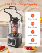 NEW Professional Blender for Smoothies, 118 oz 1400W, with Powerful Motor, Multi-Functional Food Processing Blender with Noise Cover for Smoothie/Milkshake/Juice, Fits for Kitchen
