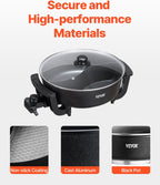 NEW Electric Hot Pot, 1360W 5 L Double-flavor Shabu Shabu Pot, Non-Stick Electric Cooker with Divider, Clear Glass Lid, Temperature control, Chinese Hotpot for 6-10 People Family Dinning & Party