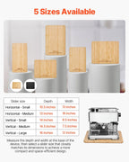 NEW Appliance Slider, Medium 10.5 x 13-inch, Rolling Sliding Tray with Rubber Wheels & Hollow Handle, Easy to Clean, Appliance Rolling Tray for Coffee Maker, Kitchen Countertop, Natural Wood