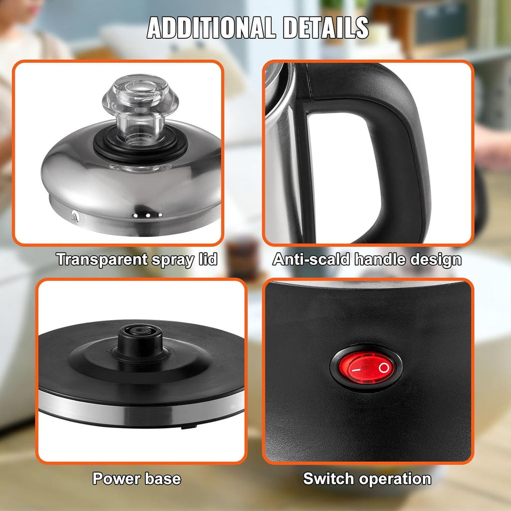 NEW 12-Cup Electric Percolator Coffee Pot, 304 Stainless Steel Body Coffee Percolator with Keep Warm Function & Heat-Resistant Handle, Classic Coffee Maker, Quick Brew & Easy-Pour Spout, Silver