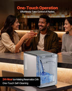 NEW Countertop Ice Maker, 22 lbs per Day, Self-Cleaning Portable Machine with Tong, Drawer-Style Ice Access, Ice-Making Machine with Large Square Cubes, for Home, Kitchen, Office, Bar & Party
